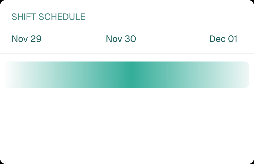 Shift schedule showing downtime reduction